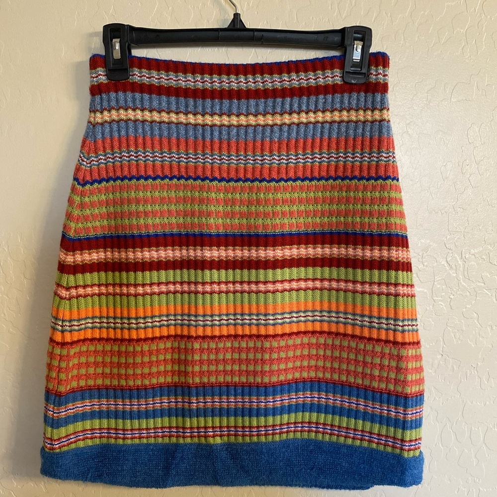 Vintage Y2K Multicolor Striped Mini Skirt